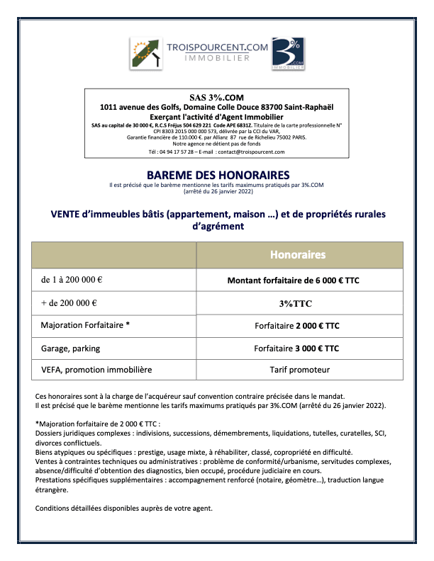 Honoraire 3%.com Julien menu mandataire